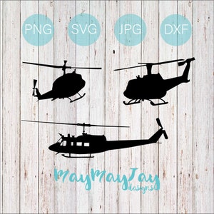 TH-1H Huey Silhouette Bundle- svg png dxf jpg Dateien