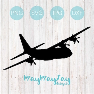 C-130 Hercules Silhouette- Ansicht 2- svg png dxf jpg Dateien
