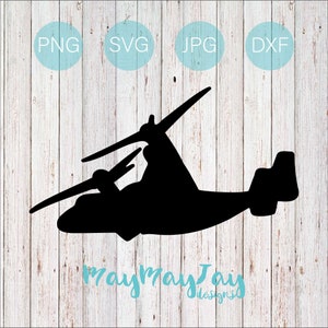 V-22 Osprey Side View Silhouette - svg png dxf jpg Files
