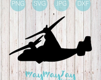 V-22 Osprey Side View Silhouette - svg png dxf jpg Files