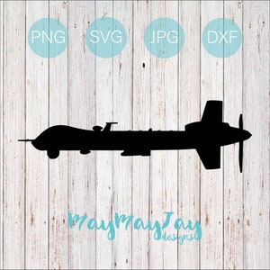 MQ-9 Reaper - Side View Silhouette - USAF - svg png dxf jpg Files