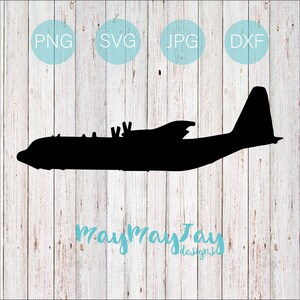 C-130 Hercules- Silhueta de visão lateral- svg png dxf jpg Arquivos