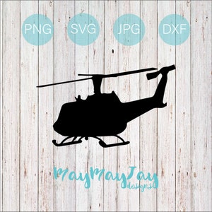 TH-1H Huey- Front-View Silhouette- USAF- svg png dxf jpg Dateien