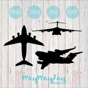 C-17 Globemaster- Silhouette Bundle- svg png dxf jpg Arquivos