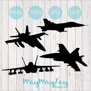 F/A-18 Super Hornet Silhouette Bundle- svg png dxf jpg Dateien