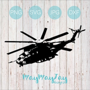 CH-53E Hubschrauber SIlhouette 2- Svg png dxf jpg Dateien