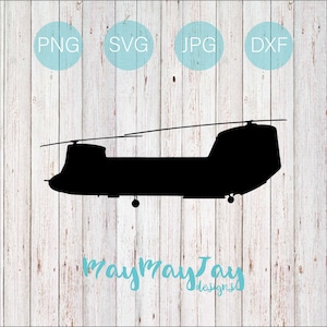 CH-47 Chinook - Side View Silhouette - US Army - svg png dxf jpg Files