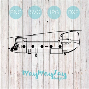 CH-47 Chinook - Side View - US Army - svg png dxf jpg Files