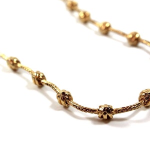 Vintage Oscar De La Renta Gold Tone Beaded Wheat Chain Necklace