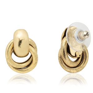 Pendientes vintage para mujer Oscar de la Renta Pendientes perforados de oro antiguo para mujer OSE-4373