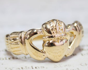 Handcrafted Vintage Ring 18k Gold Irish Claddagh Ring Antique #R1768 Antique Rings Jewelry - Limited Stock - Never Worn