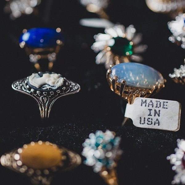 CINCO POR UNO - Colección sorpresa de anillos vintage: 5 anillos para mujer, joyería hecha a mano, estilo antiguo o vintage, con piedra natal.