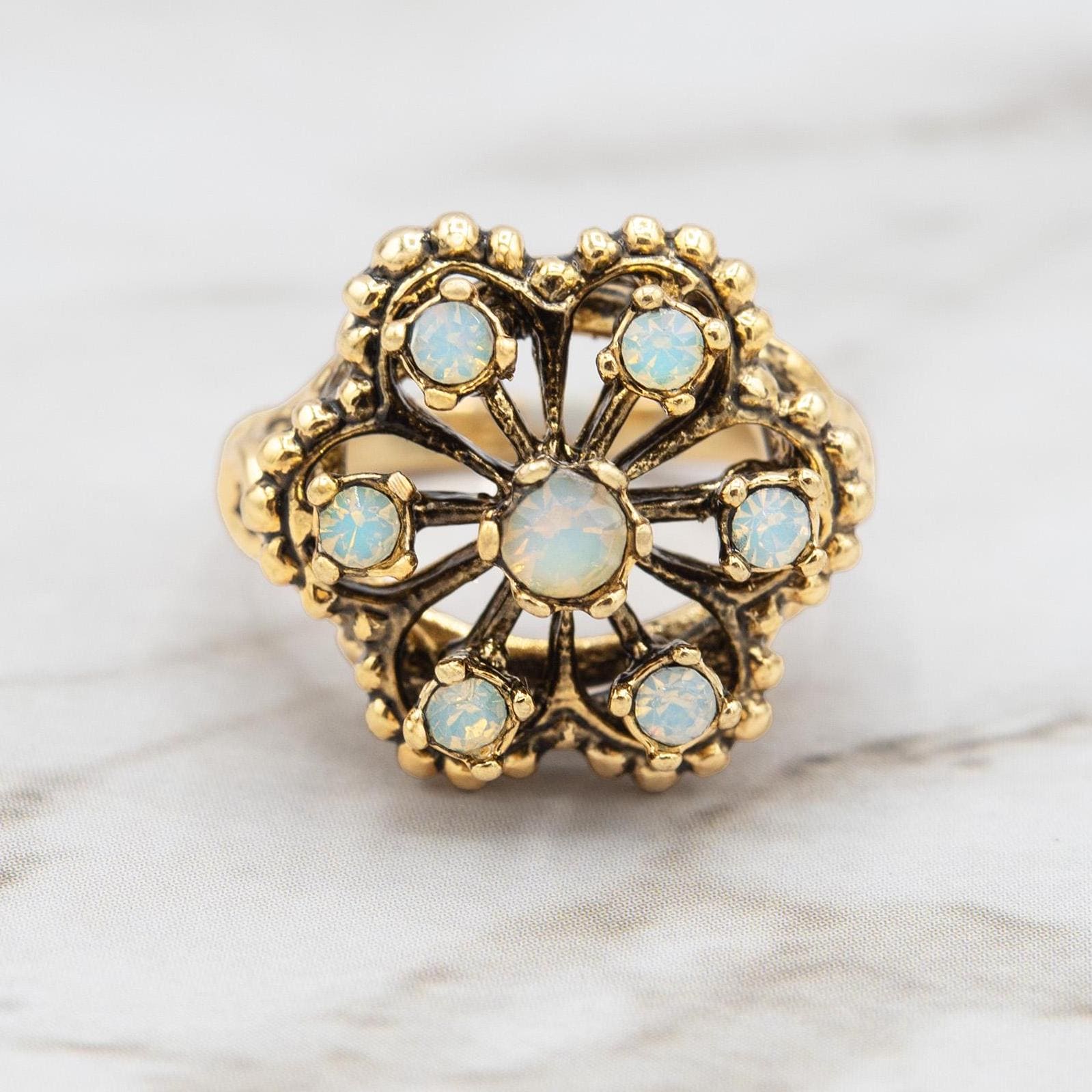 Providence Vintage Jewelry Amethyst with Clear Swarovski Crystals 18kt Yell Providence Jewelry Museum