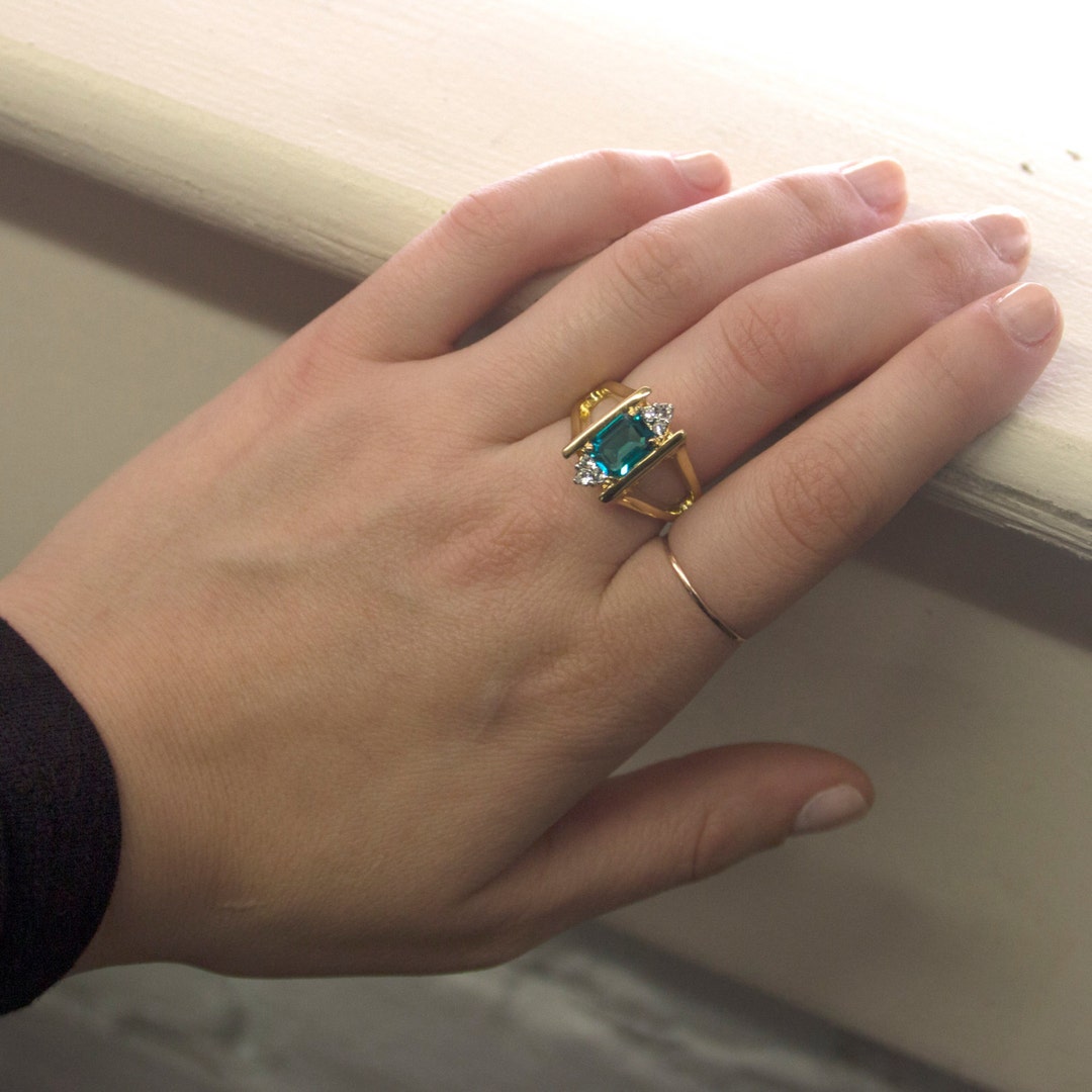 Vintage 1980s Zircon and Clear Swarovski Crystals 18k Gold