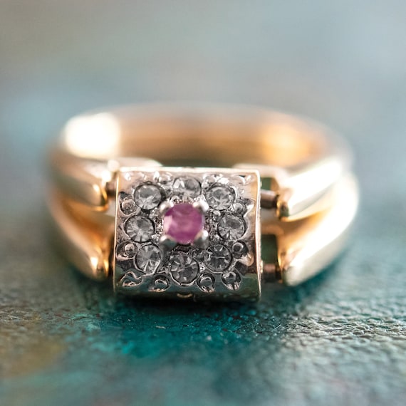 Vintage Women's 1970's Antique Genuine Ruby Ring … - image 1