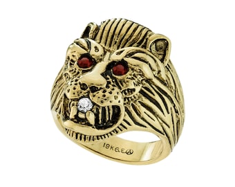 Vintage Ring Zodiac Birthstone Lion Ring Made in the USA R1310 - Limited Stock - Never Worn