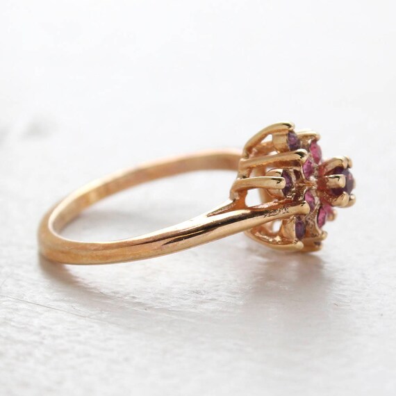 Vintage Ring Rose and Amethyst Swarovski Crystal … - image 4