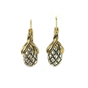 Oscar de la Renta Pendientes Vintage Pendientes Colgantes Dos Tonos - Stock Limitado - Nunca Usado