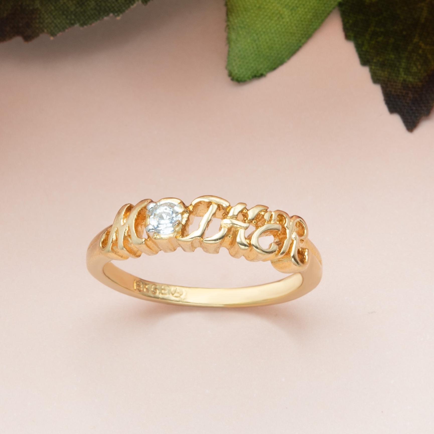 Vintage Ring 1980s Mother Band Ring Clear Cubic Zirconia Vintage Ring 1980s Mother Band Ring Clear Cubic Zirconia