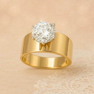 Vintage Ring 2 ct. Cubic Zirconia Solitaire Engagement Style Ring 18KT Yellow Gold Electroplate #R3396
