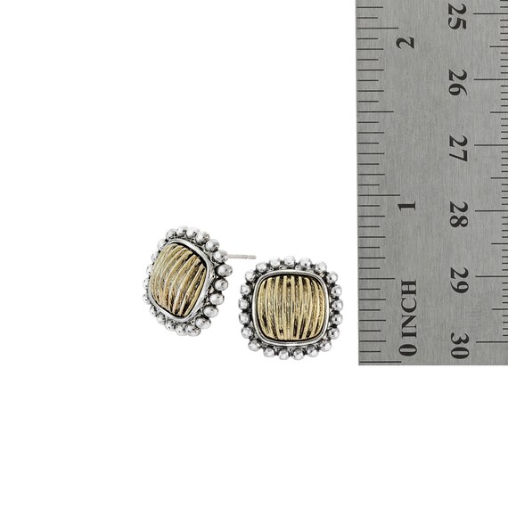 Vintage Earrings Oscar De La Renta Retro Two Tone… - image 8