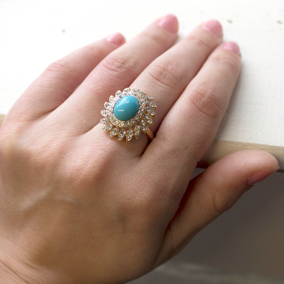 アクセサリー vintage turquoise K18 ring Vintage TURQUOISE Ring- Beautiful..Size: 5.5 | eBay