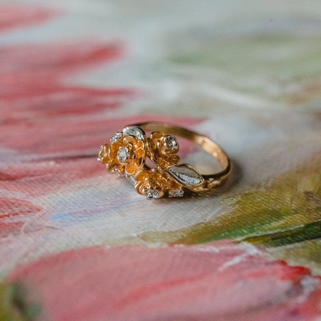 【Flower motif Ring】美品 18k×925 刻印 フラワーリング il_fullxfull.2548427948_qab5.jpg