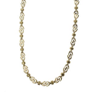 Vintage Oscar de la Renta Logo Necklace, 22&quot; Gold Tone Chain
