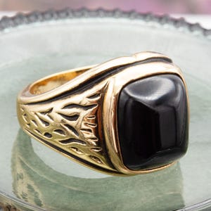 1980s Onyx Ring - Etsy
