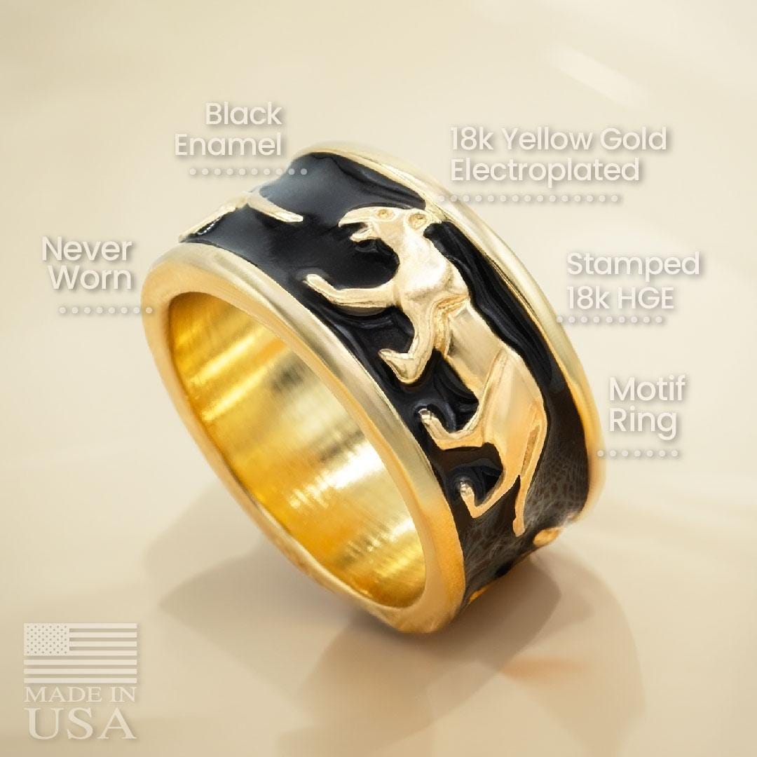 ライオネルRING Saint Michael Rings for Men: Gold-tone Silvery Stainless