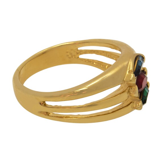 Vintage Ring Multi Colored Rainbow Style Swarovsk… - image 9