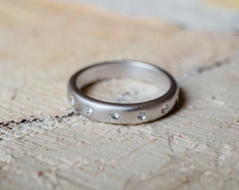 Vintage Womens Ring Crystal Stacking Ring 18k Gold Electroplated Silver Layering Jewelry Antique Handmade Band Ring Wedding Band Layering