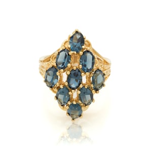 Vintage Ring Saphir Österreichischer Cocktailring 18k Gold R284 - Begrenzte Stückzahl - Nie getragen