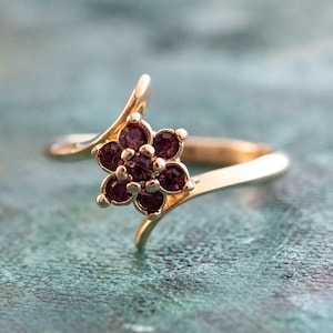 Vintage 1970s Amethyst Swarovski Crystal Ring: 18k Gold Plated, Size 9