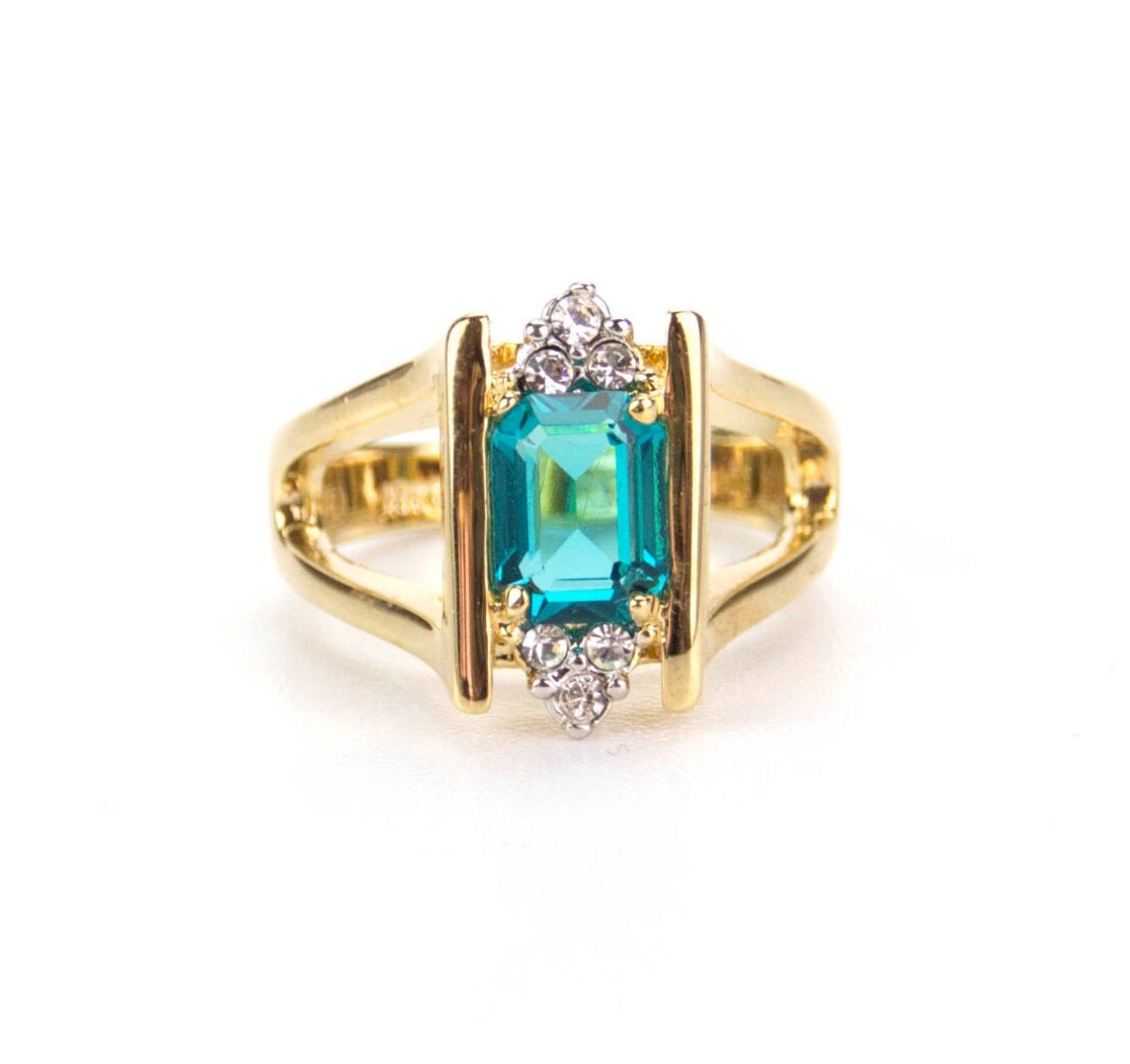 Vintage 1980s Zircon and Clear Swarovski Crystals 18k Gold