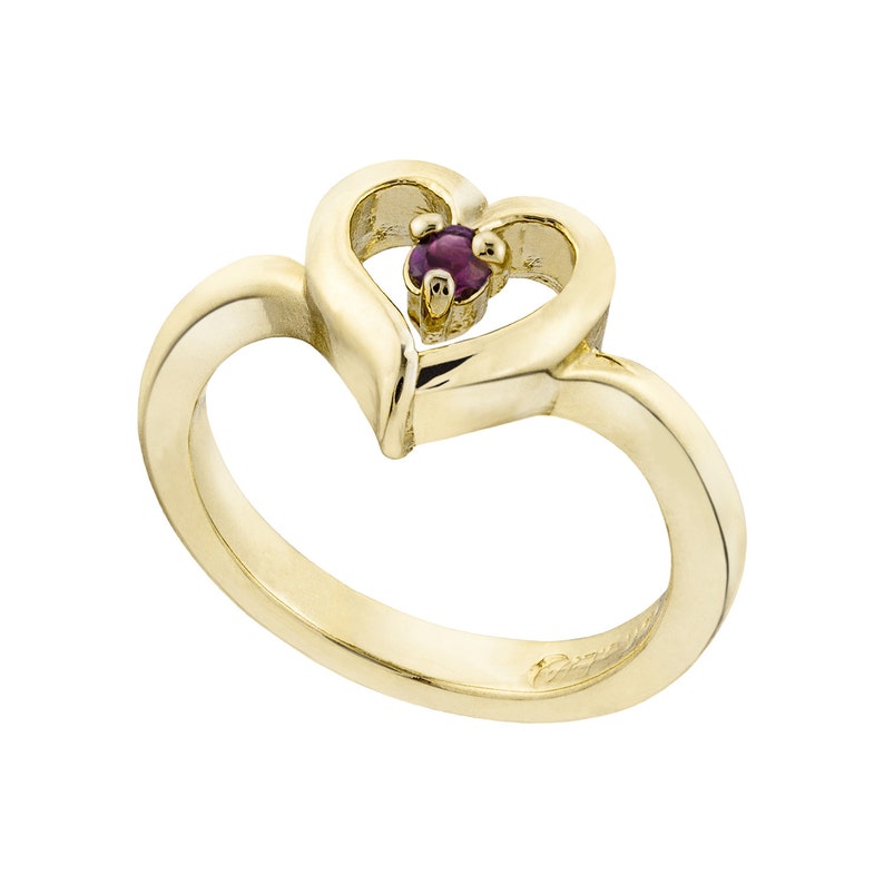 Vintage Ring 1970's Swarovski Amethyst Crystal Heart Ring 18k Gold R897 Limited Stock Never Worn image 6