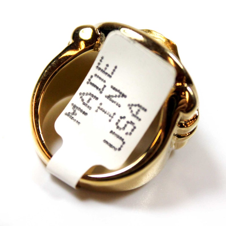 Vintage Womens White and Yellow Gold Cameo 18k Gold Electroplated Ring