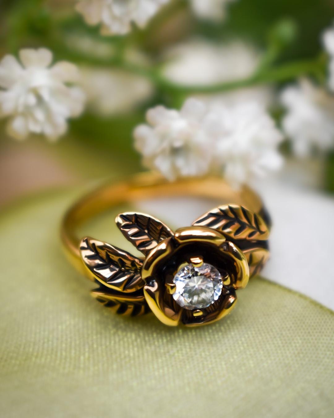 USA VINTAGE アメリカ古着カラーストーンお花デザインリング