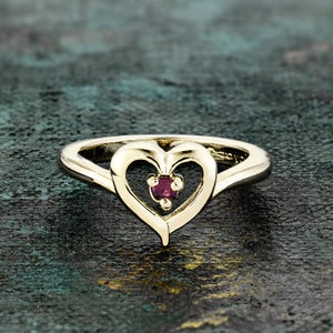 Vintage Ring 1970's Swarovski Amethyst Crystal Heart Ring 18k Gold R897 Limited Stock Never Worn image 1