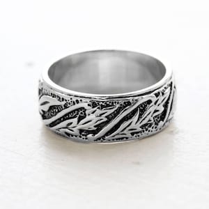 Vintage bladmotivring: 18k vitguld galvaniserad