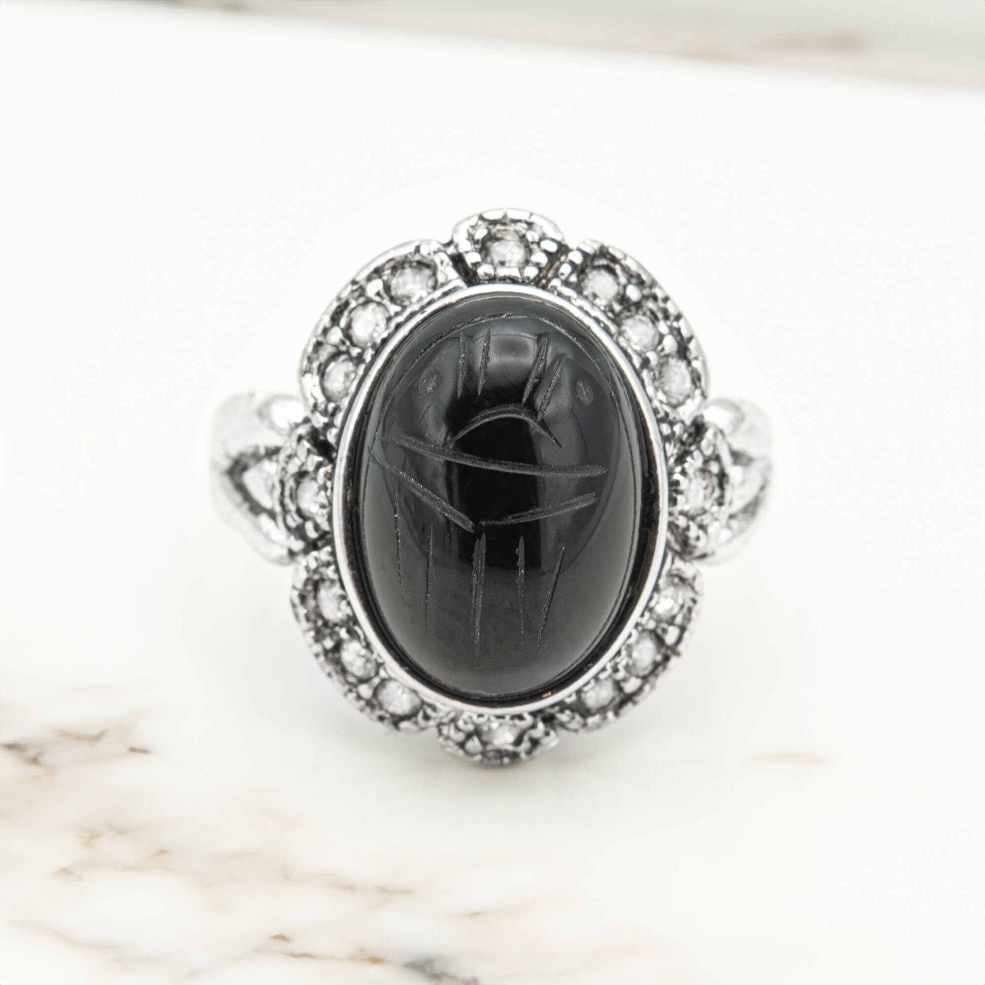 70s Black Onyx Ring - Etsy