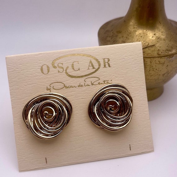 Vintage Earrings Oscar de la Renta Clip Earrings … - image 4