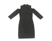 Vintage Black Bebe Cold Shoulder Dress