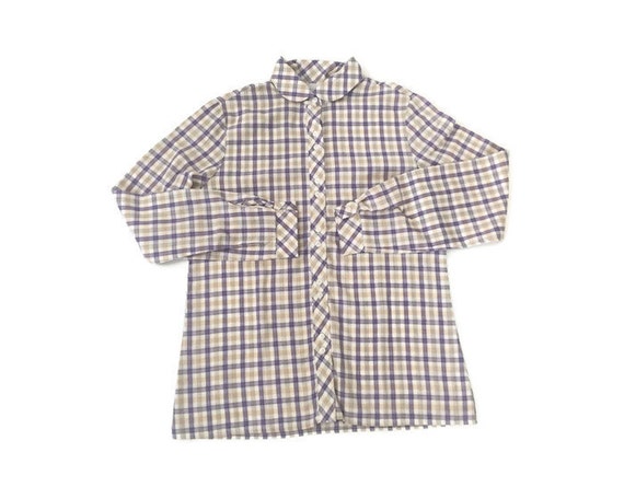 Vintage 70s Plaid Peter Pan Collar Shirt