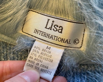 Vintage Lisa International Blue Fur Lined Sweater - Etsy