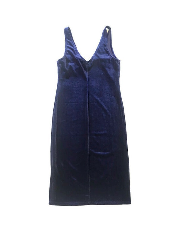 Vintage Blue Velvet Middie Dress - image 1