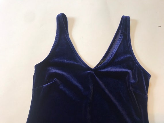 Vintage Blue Velvet Middie Dress - image 4