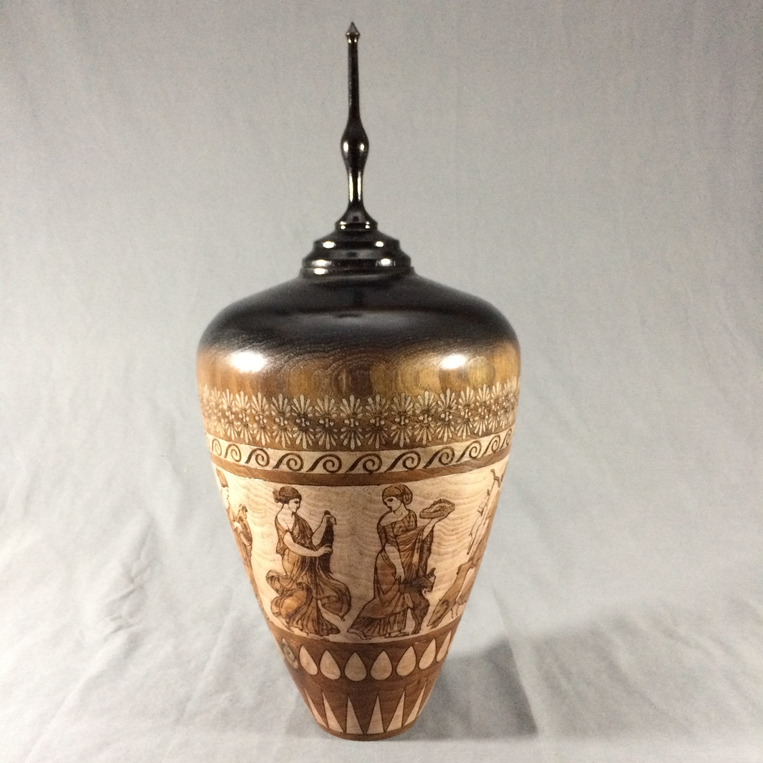 Grecian Urn With Finial Lid (walnut) - Etsy display picture 1