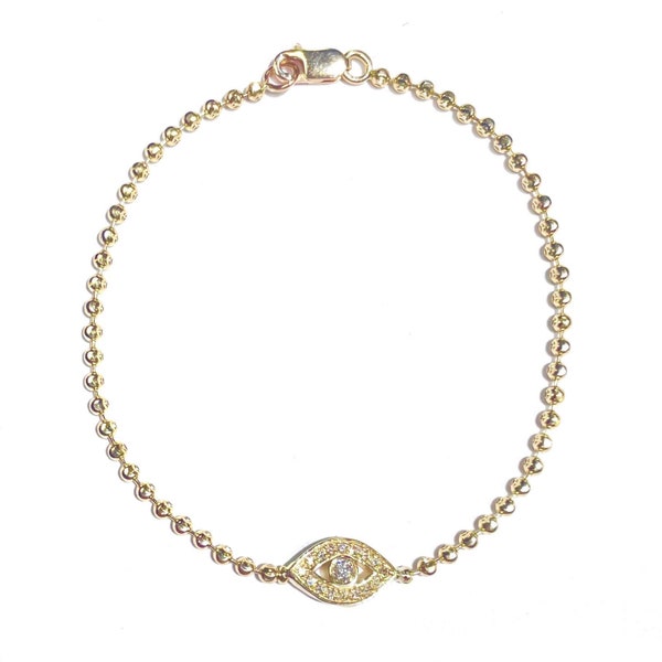 II EDITION Diamond Evil Eye Bracelet in 14k Gold