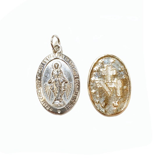 Miraculous Mary Medallion in 14k Gold